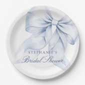 Blauw lint Bruidsdiner Papieren Bordje (Voorkant)