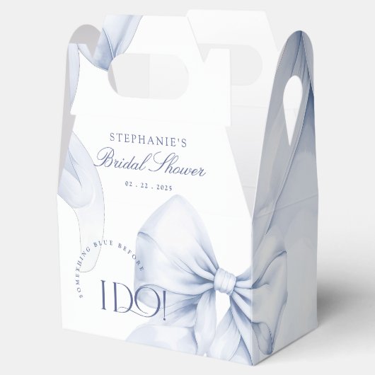 Blauw lint Bruidsdouche Bedankdoosjes (Geopend)