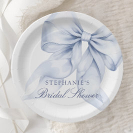 Blauw lint Bruidsdouche Papieren Bordje