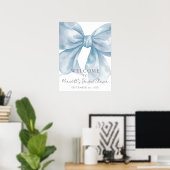 Blauw lint Bruidsfeest Welkomstbord Poster (Thuiskantoor)
