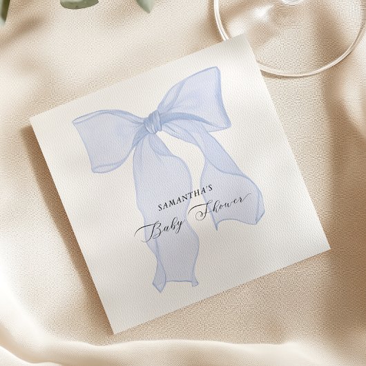 Blauw lint Coquette baby shower Servet