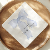 Blauw lint Coquette baby shower Servet