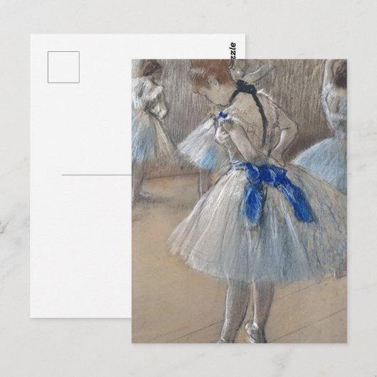 Blauw lint danser Edgar Degas Briefkaart (Voorkant / Achterkant)