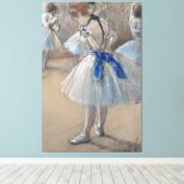 Blauw lint danser Edgar Degas Canvas Afdruk (Insitu (Houten vloer))