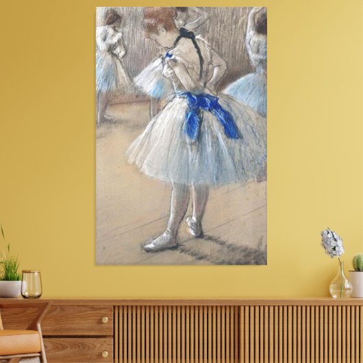 Blauw lint danser Edgar Degas Canvas Afdruk (Insitu (Woonkamer))