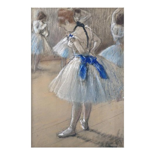 Blauw lint danser Edgar Degas Foto Afdruk (Voorkant)