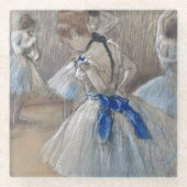 Blauw lint danser Edgar Degas Glazen Onderzetter (Voorkant)