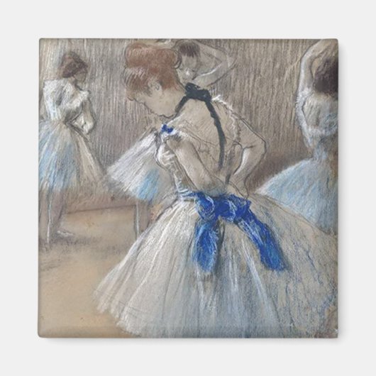 Blauw lint danser Edgar Degas Magneet (Voorkant)