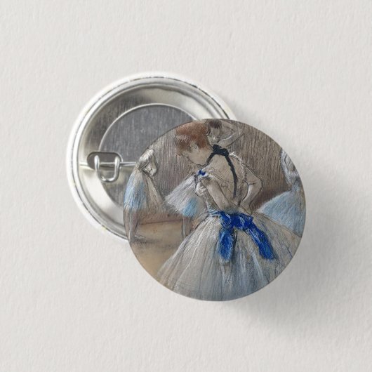 Blauw lint danser Edgar Degas Ronde Button 3,2 Cm (Voorkant /achterkant)