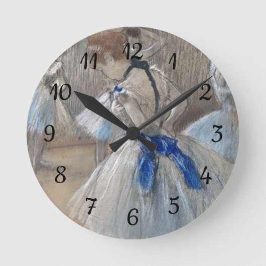 Blauw lint danser Edgar Degas Ronde Klok (Voorkant)