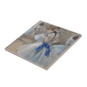 Blauw lint danser Edgar Degas Tegeltje (Zijkant)