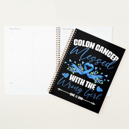 Blauw lint darmkanker meisje overlevende planner (Display)