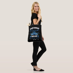 Blauw lint darmkanker Meisje Overlevende  Tote Bag