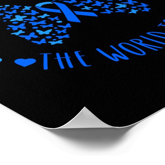 Blauw lint dat ik blauw voor iemand ALS Draag heb Poster (Hoek)