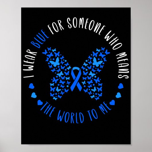 Blauw lint dat ik blauw voor iemand ALS Draag heb Poster (Voorkant)