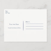 Blauw lint & diamanten Elegant Glam Save the Date Aankondigingskaart (Achterkant)