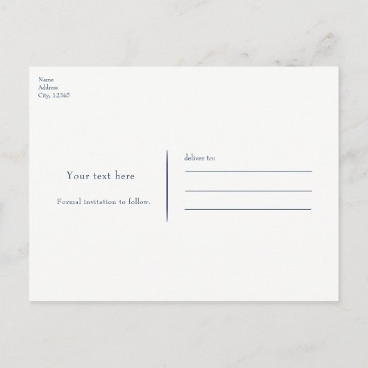 Blauw lint & Diamanten Elegante Glam Bewaar de dat Aankondigingskaart (Achterkant)