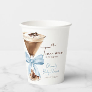 Blauw lint Espresso Martini Baby Shower Papieren Bekers
