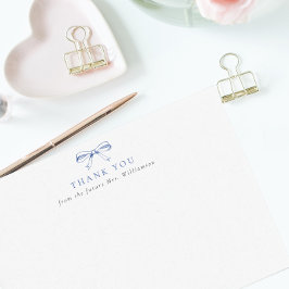 Blauw lint Future Mrs Bruidsmeisjesfeestje Bedankkaart