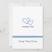 Blauw lint - Hartelijk dank Bedankkaart (Voorkant)