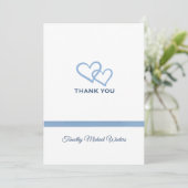 Blauw lint - Hartelijk dank Bedankkaart (Staand voorkant)