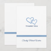 Blauw lint - Hartelijk dank Bedankkaart (Voorkant / Achterkant)