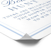 Blauw lint jacht Coquette Vind de linten raadspel Poster (Hoek)