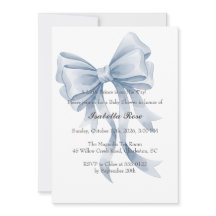 Blauw lint jongens baby shower uitnodiging Coquett