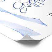 Blauw lint Kaarten en Cadeaus Bord Poster (Hoek)