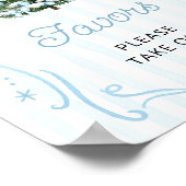 Blauw lint Kerstboom Baby Shower Favoren Poster (Hoek)