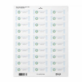Blauw lint kerstkrans etiket (Full Sheet)