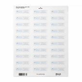 Blauw lint Kerstmis Retourlabel Etiket (Full Sheet)