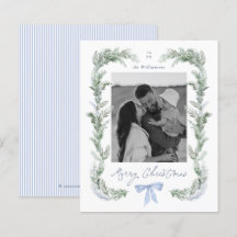 Blauw lint krans Budget Foto Kerstmis
