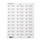 Blauw lint kust Kerstmis Nautilus Monogram Label (Full Sheet)