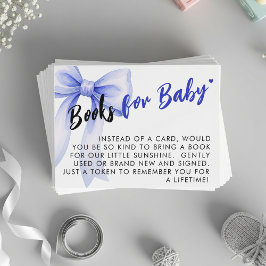 Blauw lint lint Mooie baby shower boekverzoek Informatiekaartje