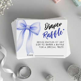 Blauw lint lint Mooie baby shower luier raffle Informatiekaartje