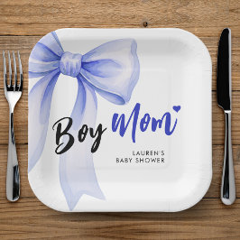 Blauw lint meisje jongen lint Schattige baby showe Papieren Bordje