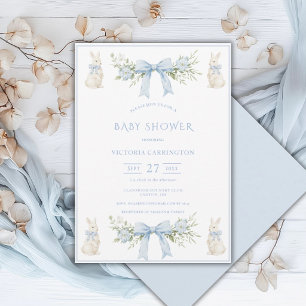 Blauw lint met bloemen voor baby shower van Blue B Kaart