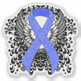 Blauw lint met vleugels sticker