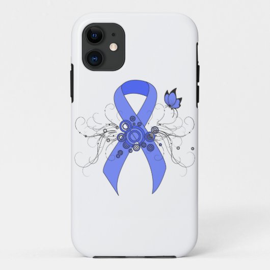 Blauw lint met vlinder Case-Mate iPhone case (Achterkant)