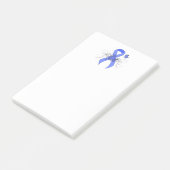 Blauw lint met vlinder post-it® notes (Schuin)