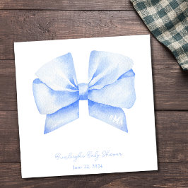 Blauw lint Monogram Coquette gepersonaliseerd Servet