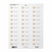 Blauw lint pompoen babyshower retouradres etiket (Full Sheet)