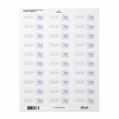Blauw lint retouradreslabel etiket (Full Sheet)