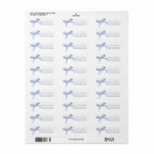 Blauw lint retouradreslabels etiket (Full Sheet)