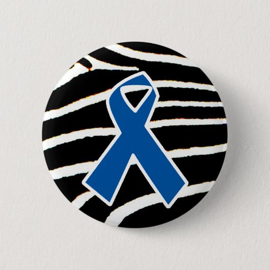 Blauw Lint Ronde Button 5,7 Cm (Voorkant)