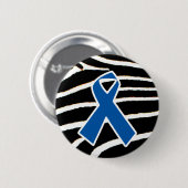 Blauw Lint Ronde Button 5,7 Cm (Voorkant /achterkant)