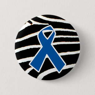 Blauw Lint Ronde Button 5,7 Cm
