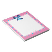 Blauw lint roze Deco lijst aangepast Notitieblok (Schuin)