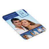 Blauw lint save the date magneet (Rechterzijde)